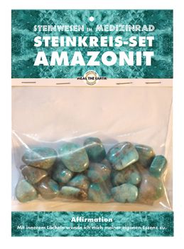 Amazonit Steinkreis Set Rohsteine