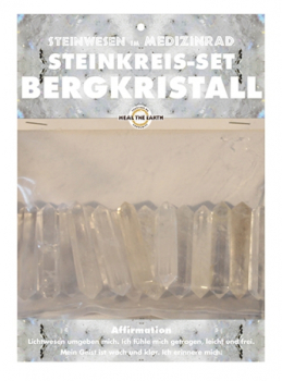 Preview: Bergkristall 16 XXL- Doppelender klar Steinwesen im Medizinrad Steinkreis-Set