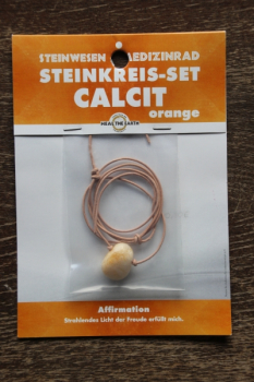 Calcit orange Schmuckstein mit Lederband
