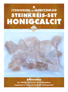 Honigcalcit Rohstein Steinwesen im Medizinrad Steinkreis Set