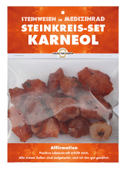 Karneol Rohsteine Steinwesen im Medizinrad Steinkreis Set