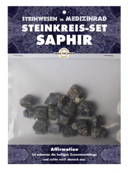 Saphir Trommelstein Steinwesen im Medizinrad Steinkreis Set