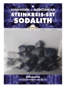 Sodalith Trommelstein Steinwesen im Medizinrad Steinkreis Set