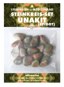 Unakit Trommelstein Steinwesen im Medizinrad Steinkreis Set