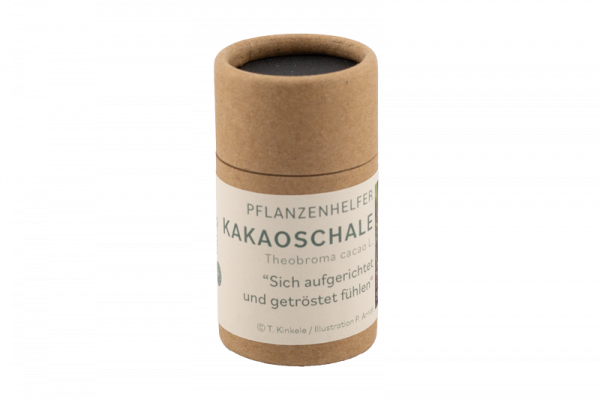 Kakaoschale Pflanzenhelfer in 30ml Pappdose